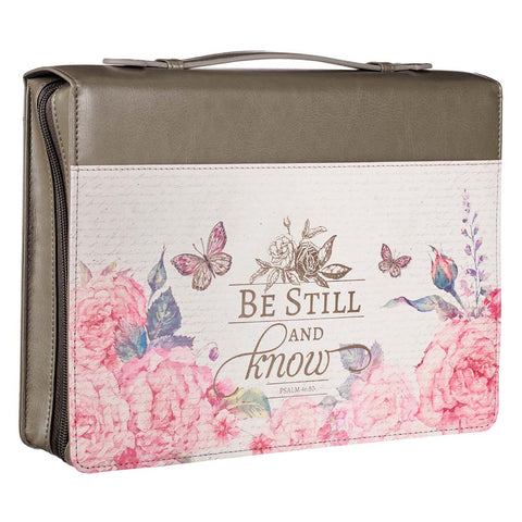 Be Still And Know Faux Leather Bible Cover - Psalm 46:10