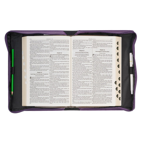 Strength & Dignity Purple Landscape Faux Leather Fashion Bible Cover – Proverbs 31:25