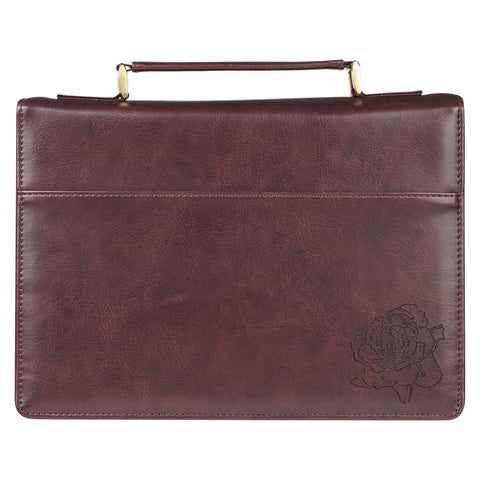 My Strength and My Song Pink Rose Faux Leather Fashion Bible Cover – Psalm 118:14