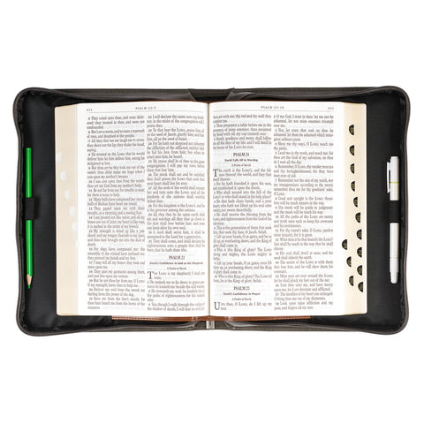 All Things Filigree Gray Faux Leather Classic Bible Cover - Philippians 4:13
