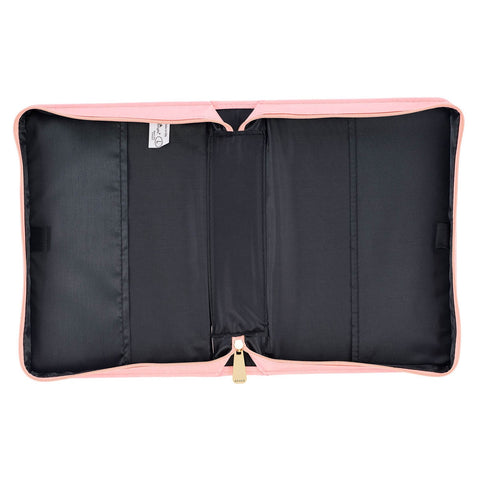 Through Christ Fluted Iris Pink Faux Leather Fashion Bible Cover - Philippians 4:13