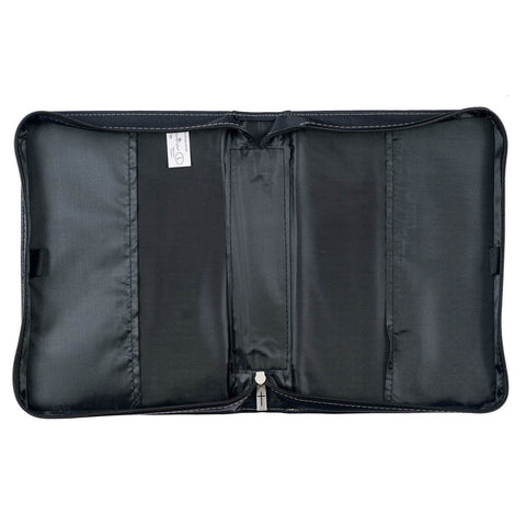 Walk by Faith Black and Gray Faux Leather Classic Bible Cover - 2 Corinthians 5:7