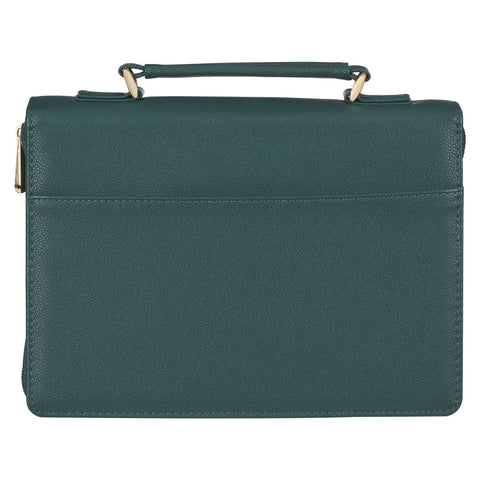 All Things are Possible Teal Tourmaline Faux Leather Fashion Bible Cover - Matthew 6:19