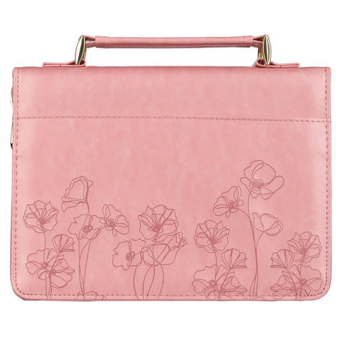 Pastel Meadow Pink Watercolor Faux Leather Bible Cover