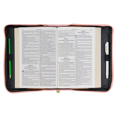 Pastel Meadow Pink Watercolor Faux Leather Bible Cover
