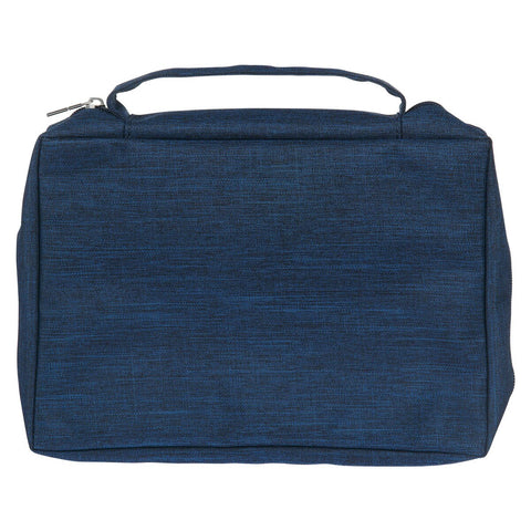 Navy Blue Poly-canvas Value Bible Cover with Ichthus Patch