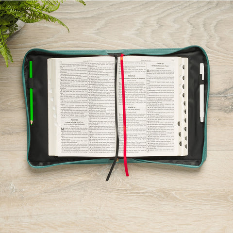 Be Still and Know Teal Faux Leather Fashion Bible Cover - Psalm 46:10