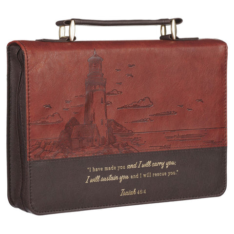  Have Made You Two-tone Brown Faux Leather Classic Bible Cover - Isaiah 46:4