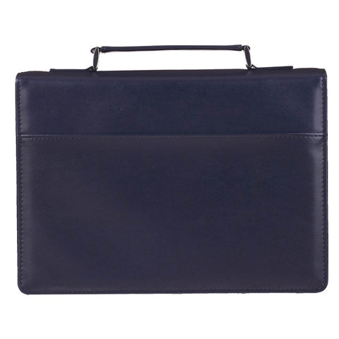 Trust in the Lord Blue Botany Faux Leather Bible Cover - Proverbs 3:5