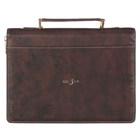 Everything Beautiful Blush Floral Faux Leather Fashion Bible Cover - Ecclesiastes 3:11