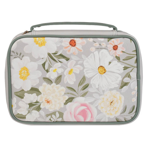 He Restores My Soul Gray Faux Leather Fashion Bible Cover - Psalm 23:3