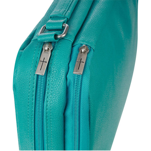 Two-Fold Turquoise Faux Leather Organizer Bible Cover