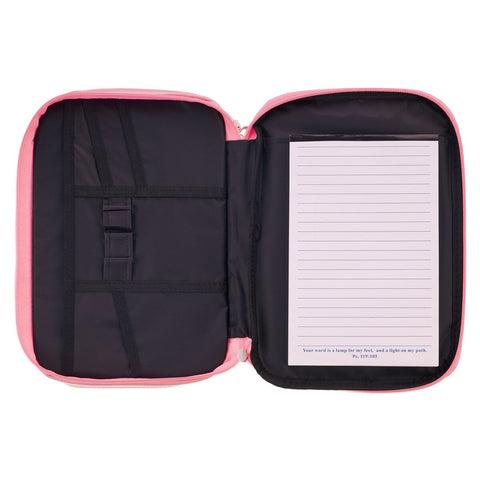 Two-fold Pink Faux Leather Organizer Bible Cover