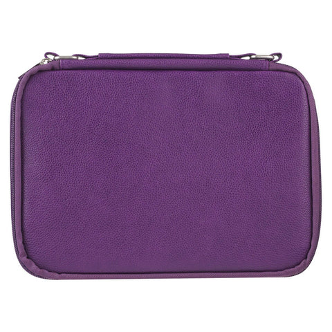 Two-fold Purple Faux Leather Organizer Bible Cover