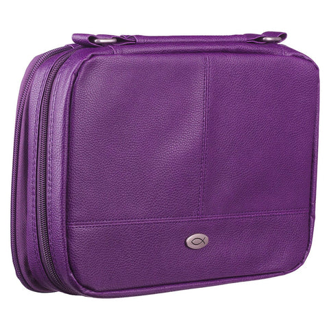 Two-fold Purple Faux Leather Organizer Bible Cover