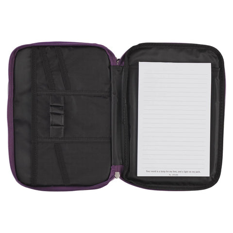 Two-fold Purple Faux Leather Organizer Bible Cover
