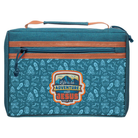 Adventure with Jesus Teal and Orange Fashion Bible Cover - Psalm 16:11