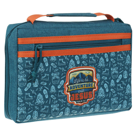 Adventure with Jesus Teal and Orange Fashion Bible Cover - Psalm 16:11