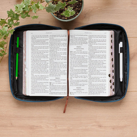 Adventure with Jesus Teal and Orange Fashion Bible Cover - Psalm 16:11