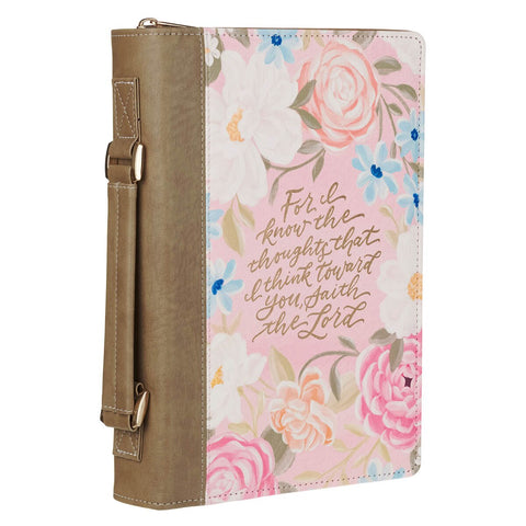 Thoughts I Think Towards You Pink Floral Bible Cover Jer29:11