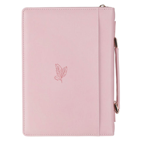Under His Wings Pink Faux Leather Fashion Bible Cover - Psalm 91:4