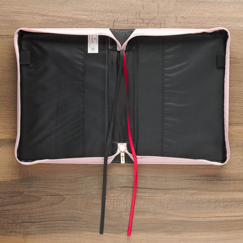 Under His Wings Pink Faux Leather Fashion Bible Cover - Psalm 91:4