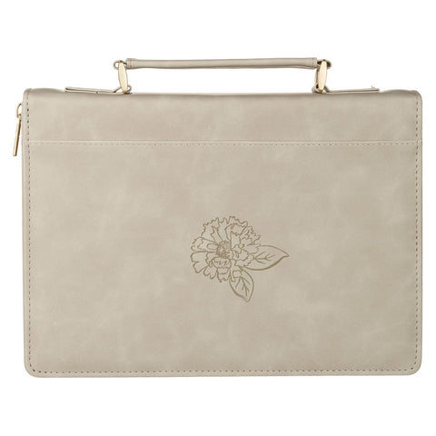 Trust in the Lord Taupe Faux Leather Fashion Bible Cover - Proverbs 3:5