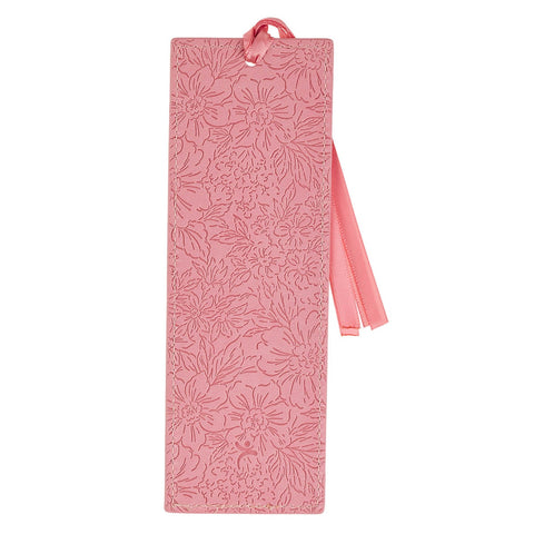For I Know the Plans Sunset Pink Faux Leather Bookmark - Jeremiah 29:11