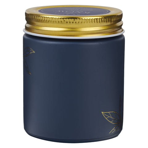 Be Still and Know Golden Rose Nordic Seaside Scented Candle in a Blue Glass Jar - Psalm 46:10