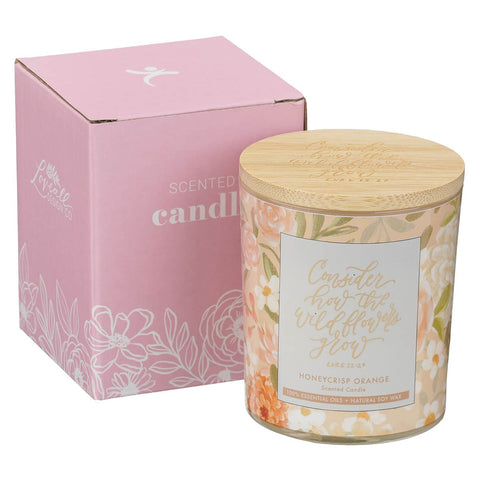 Wildflowers Honeycrisp Orange Scented Candle in Glass Jar - Luke 12:27