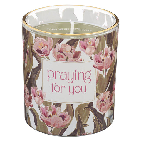 Praying for You Palo Santo and Thyme Scented Candle in a Glass Jar