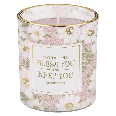 Bless and Keep You Cactus Blossom and Coconut Scented Candle in Glass Jar - Numbers 6:24