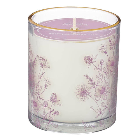 Always Be Joyful Dusty Mauve Rain-Drenched Lotus Scented Candle in a Glass Jar - 1 Thessalonians 5:16.