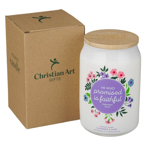 Faithful Promise Lavender and Sage Scented Candle - Hebrews 10:23