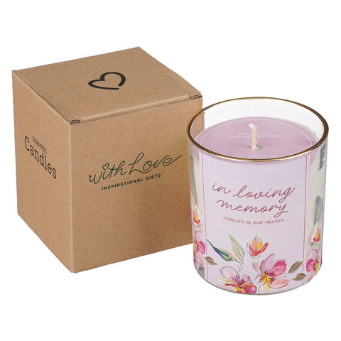 In Loving Memory Vetiver and Moss Scented Candle in a Glass Jar 