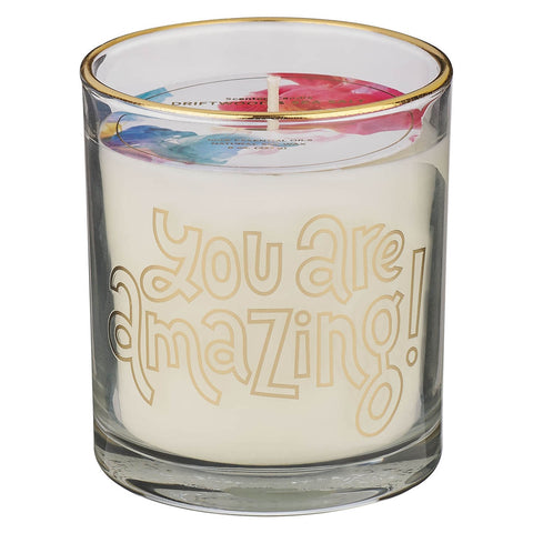 You Are Amazing Driftwood and Sea Salt Scented Candle in a Glass Jar