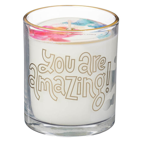 You Are Amazing Driftwood and Sea Salt Scented Candle in a Glass Jar