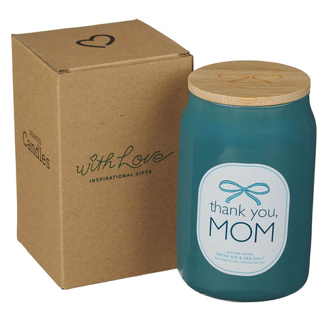 Thank You, Mom Fresh Air and Sea Salt Scented Candle in Glass Jar