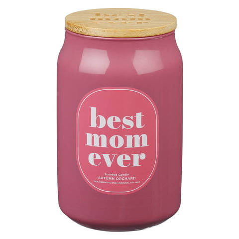 Best Mom Ever Autumn Orchard Scented Candle in a Glass Jar