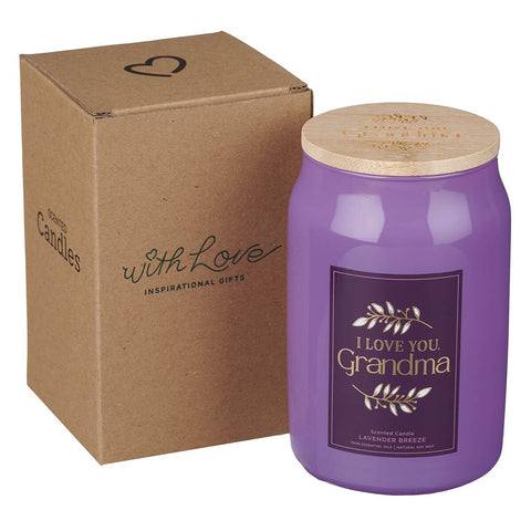 I Love You, Grandma Lavender Breeze Scented Candle in a Glass Jar
