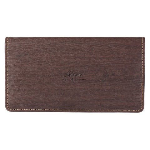 Blessed Blue Faux Leather Checkbook Wallet - Luke 1:45