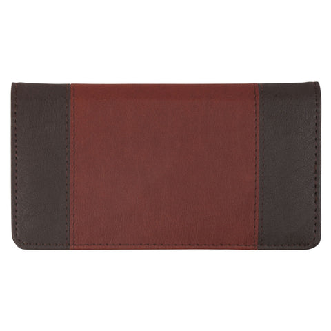 Have Made You Walnut Brown and Brick-red Faux Leather Checkbook Wallet