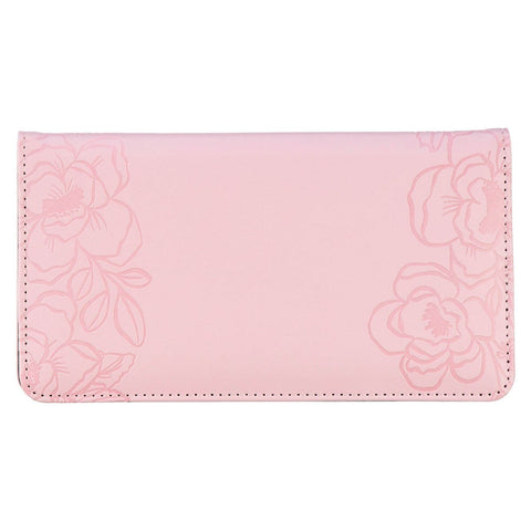 Find Refuge Pink Faux Leather Checkbook Wallet - Psalm 91:4