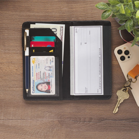 Strength and Dignity Margo Pink Floral Faux Leather Checkbook Wallet - Proverbs 31:25