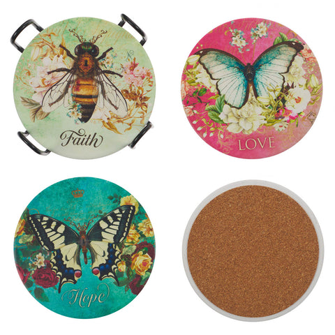 Secret Garden 4-piece Ceramic Coaster Set