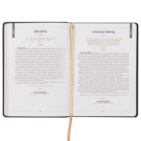 God's Daily Wisdom For Men Black Faux Leather Devotional