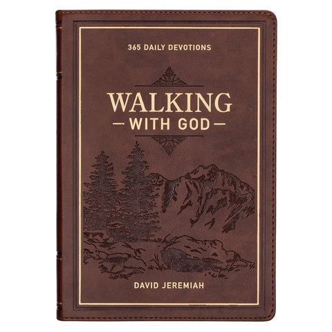 Walking With God Large Print Brown Faux Leather Devotional