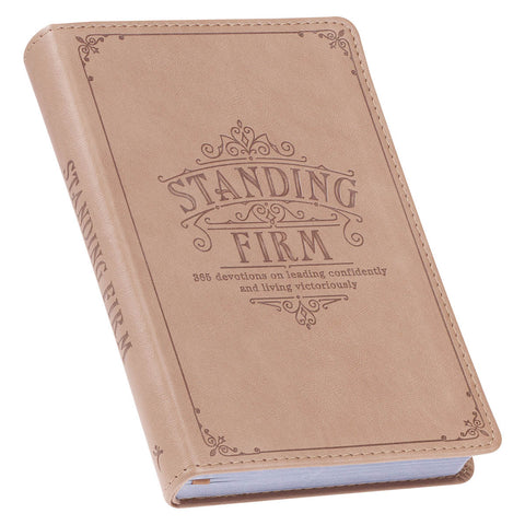 Standing Firm Tan Faux Leather Daily Devotional