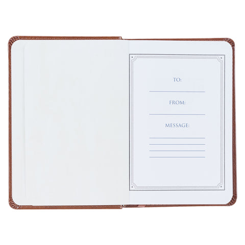 Be Strong and Steadfast Brown Faux Leather Daily Devotional