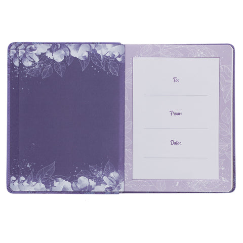 Strong and Courageous Purple Faux Leather Devotional